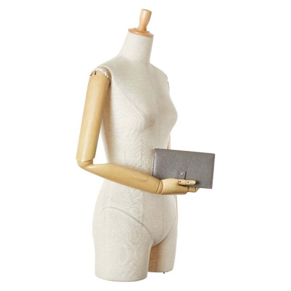 Saint Laurent Sac de Jour Long Wallet 504981 Gray Leather Women's SAINT LAURENT - Picture 14 of 14